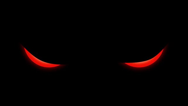 red Angry Evil Eyes blinking and Looking from Dark bird eyes owl eyes in night horror eagle animal ghost car eyes, loopable Cartoon Animation Black Background 4k