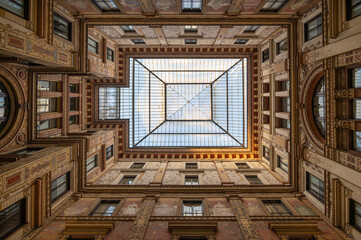 The Sciarra Gallery in the Trevi district, a magnificent example of Art Nouveau architecture. Rome, Italy