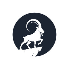 Wild Ram on Rocky Cliff