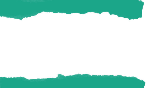Torn Paper Edge Background Green White Template | Ripped Border Texture Design | Aesthetic Scrapbook Frame for Graphic Projects