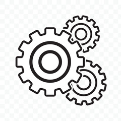 Gear icon. cog search symbol. line icon vector stock.