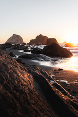 Wilson Creek Beach Klamath at sunset