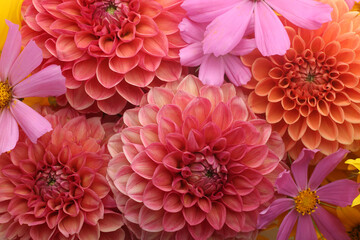 mixed flower bouquet of various types of flowers and colors