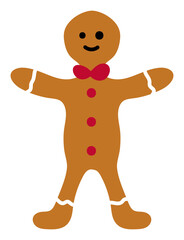Gingerbread Man Cookie Illustration