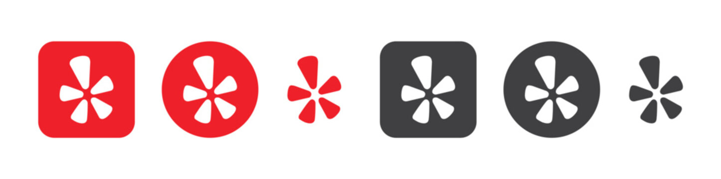 Yelp App Logo Icon Variations Set, Editorial&nbsp;Use&nbsp;Only