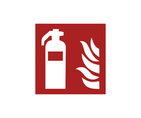 ISO 7010 F001 Fire extinguisher sign. Fire safety warning sign. Fire protection symbol vector design and illustration.
