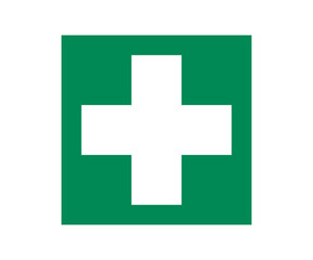 Fototapeta premium ISO 7010 E003 First aid sign illustration on transparent background.