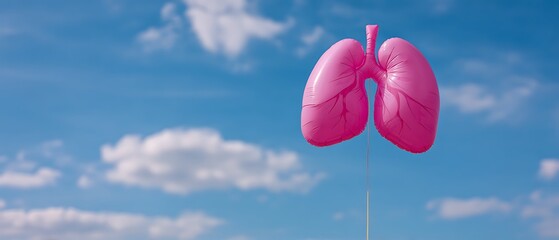 pink lungs tulip against blue sky
