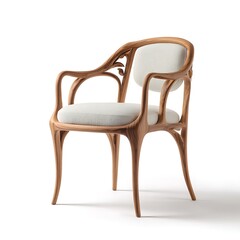 Modern Art Nouveau sculptural armchair in wood