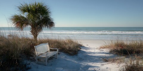 Quiet Serene Beachside Solitude Gentle Wave Serenity

