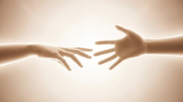 Human connection and reach a visual representation of communication and help animated Hands