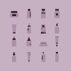 skincare product icon illustration set