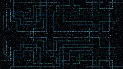 Abstract led flashing lights panel backdrop set, digital cross network background of glowing light circuit dots, seamless loop video animation. Bulb, lamps, wall of lights motion graphics. - Powered by Adobe