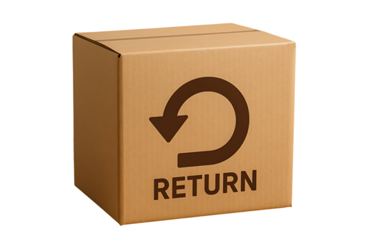 Return box isolated on transparent background