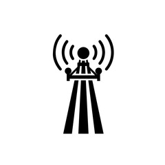 Radio antenna broadcast tower wireless signal icon 