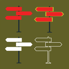 Signpost with multiple blank direction arrows