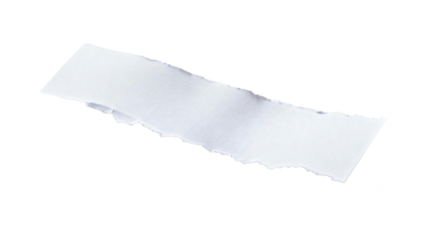 Tilted Torn White Paper Strip with Glitch Effect on White Background torn paper ripped paper isolated on a transparent background