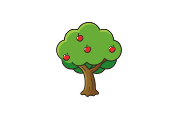 apple tree victor art design white background