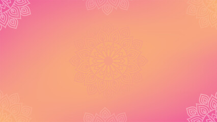 Round mandala on colorfull gradient background. Translucent mesh pattern in the form of a mandala. Mandala with floral patterns. Pastel Yoga template. Gradient background with round mandala
