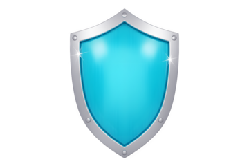 3d illustration of blue shield isolated on transparent background