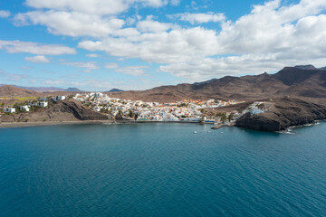 Aerial view of La Playita village on the coast of Fuerteventura, Canary Islands, Spain