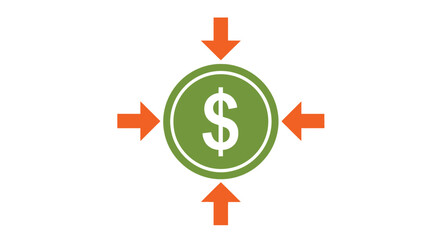 A green dollar sign with arrows pointing towards and away from it