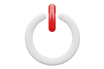 3d illustration of power button symbol isolated on transparent background