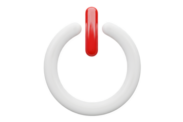3d illustration of power button symbol isolated on transparent background