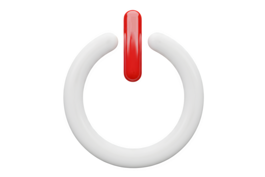 3d illustration of power button symbol isolated on transparent background - Powered by Adobe