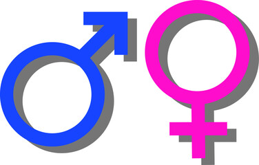 Gender symbols with side shadow