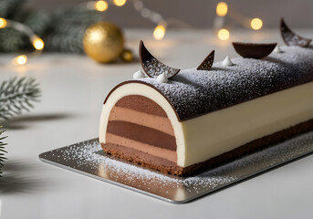 Bûche de Noël aux trois mousses au chocolat