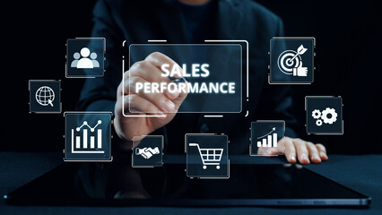 Digital sales performance dashboard showing sales performance metrics, performance trends, sales performance analytics, and sales improvement in business context. Elide