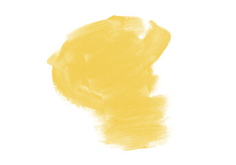 Pincelada abstrata amarela vibrante, textura suave, fundo transparente minimalista e toque artístico moderno, destacando energia e criatividade em composição limpa
