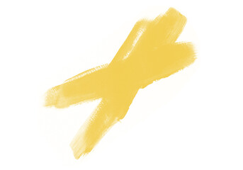 Pincelada abstrata amarela vibrante, textura suave, fundo transparente minimalista e toque artístico moderno, destacando energia e criatividade em composição limpa