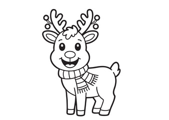 Santa's reindeer coloring page for kids