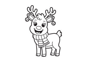 reindeer . coloring page for children