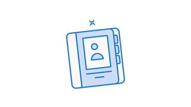 Contact Book Icon Animated Video With White Background