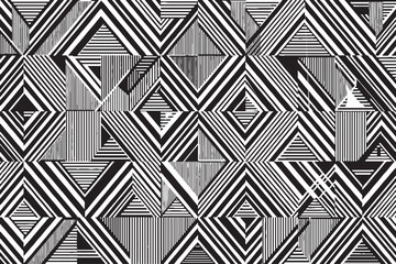 Abstract Black and White Triangle Pattern &mdash; Modern Geometric Optical Design