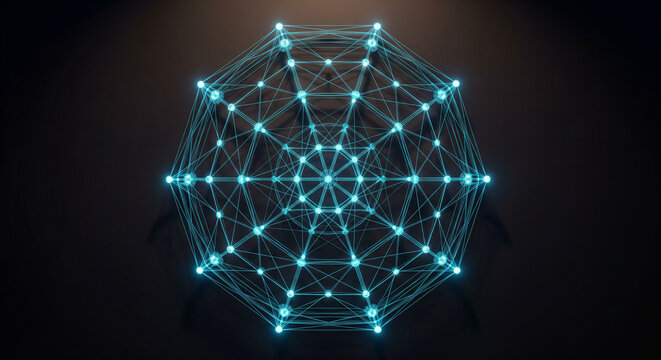 Futuristic technology sphere showcasing digital network connections and data flow, perfect for innovative solutions and modern science presentations