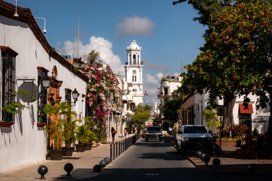 A city scene in the capitol of Santo Domingo in The Dominican Republic.