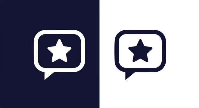 Favorite star message bubble icon on display - Blue icon vector - Vector icon symbol for website - Icon vector