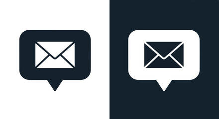 Email message notification icon alert symbol - Blue icon vector - Vector icon symbol for website - Icon vector