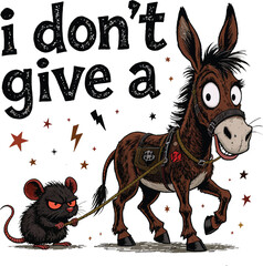 I don't give a rats ass Sarcasm Funny Shirts Design Clipart Sublimation Funny donkey quirky gift idea Design Trending