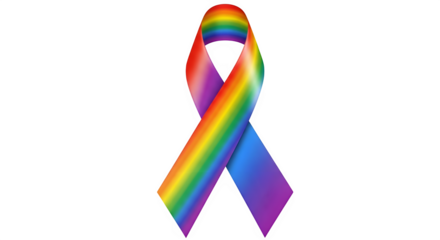 Rainbow ribbon loop, a symbol of lgbtq pride and diversity isolated on transparent background