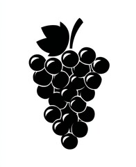 Silhouette of Grapes: A striking graphic of a bunch of ripe grapes, perfect for illustrating wine-related themes or conveying themes of abundance and taste.