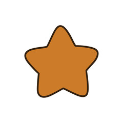 Simple Star Decoration &ndash; Minimalist Christmas Cartoon Illustration