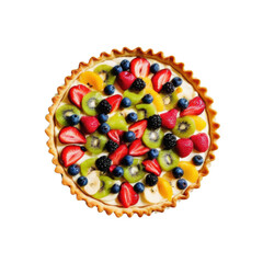 Fresh Fruit Tart with Colorful Berries and Creamy Filling