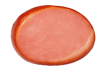Sliced back bacon, round meat portion, fresh deli pork product, preparing a meal or breakfast, transparent background