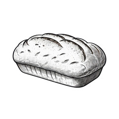 Hand-drawn Illustration of Freshly Baked Loaf of Bread