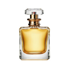 Elegant Glass Perfume Bottle with Golden Liquid and Crystal Cap